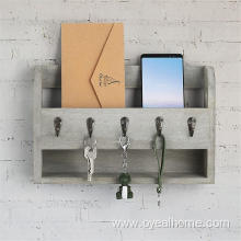 Wooden Key and Mail Holder for Wall